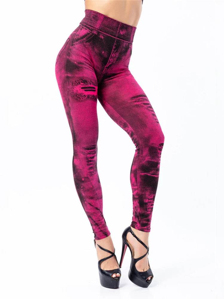 Women's Sexy Denim Look Leggings - P12 Hub Europe
