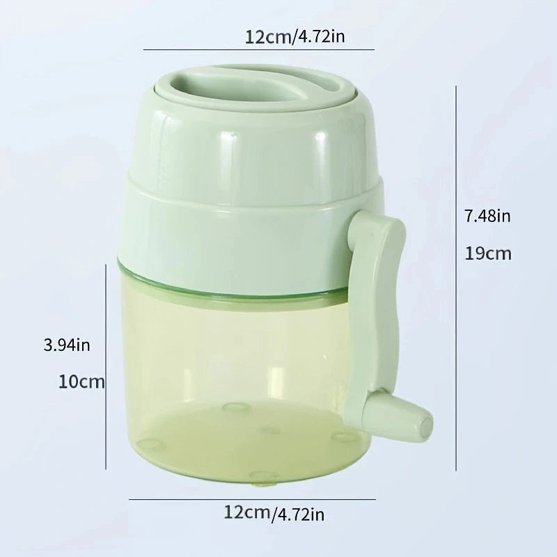 Mini Ice Crusher, Machine Portable Ice Shaver Hand Operated Shaved Ice Milkshake Maker, Premium Manual Hand Crank Operated