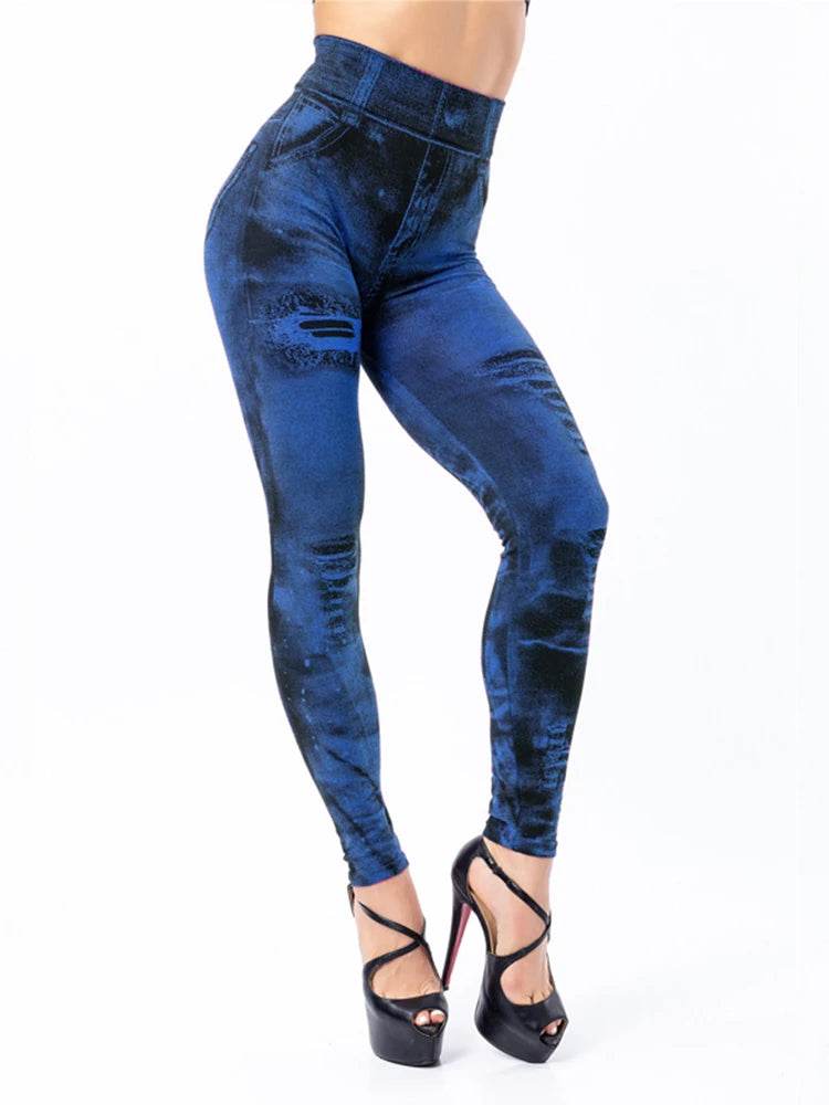 Women's Sexy Denim Look Leggings - P12 Hub Europe