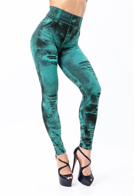 Women's Sexy Denim Look Leggings - P12 Hub Europe