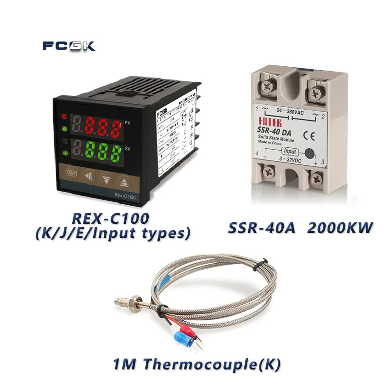 REX-C100 PID Temperature Controller 220v 400 degree Digital thermostat Output 40A SSR K Type Thermocouple