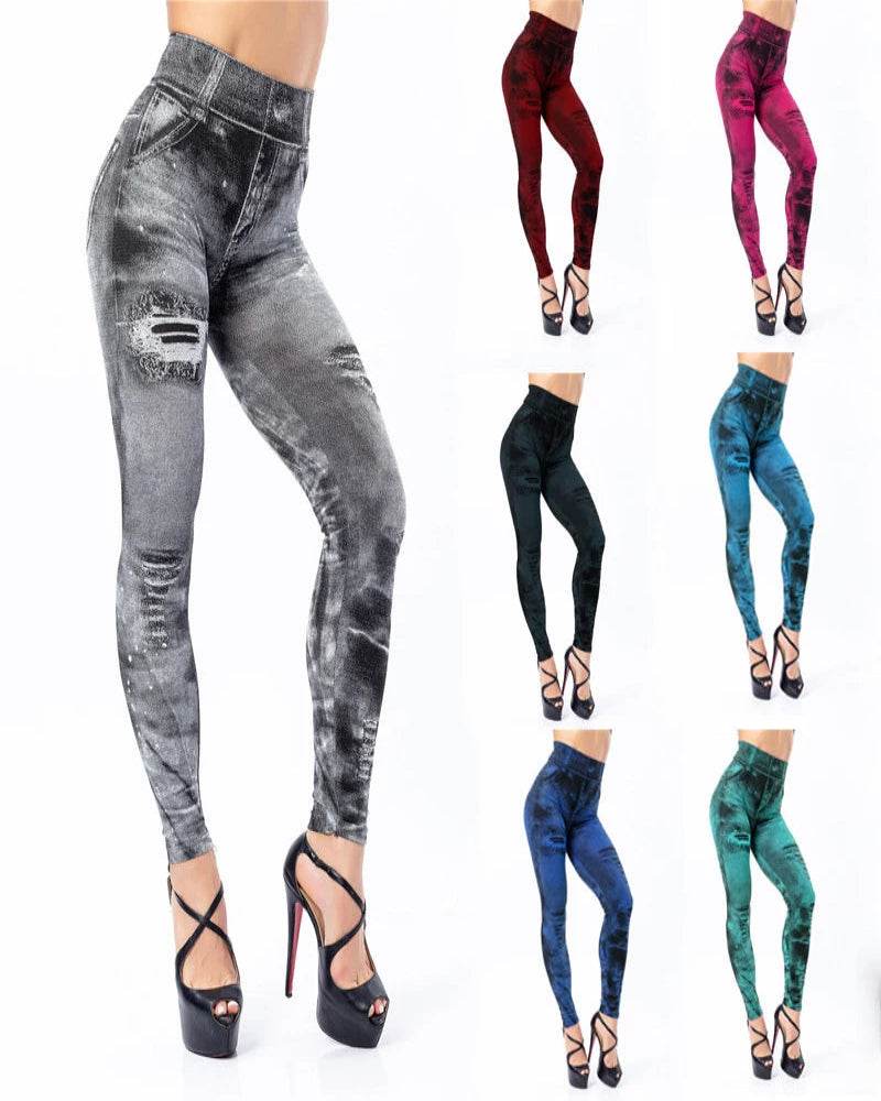 Women's Sexy Denim Look Leggings - P12 Hub Europe