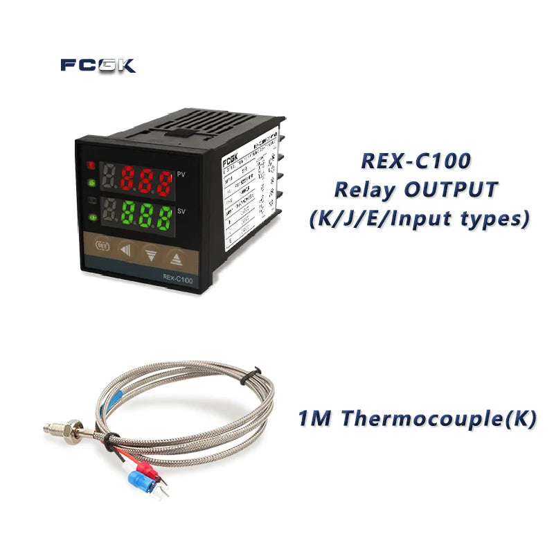 REX-C100 PID Temperature Controller 220v 400 degree Digital thermostat Output 40A SSR K Type Thermocouple