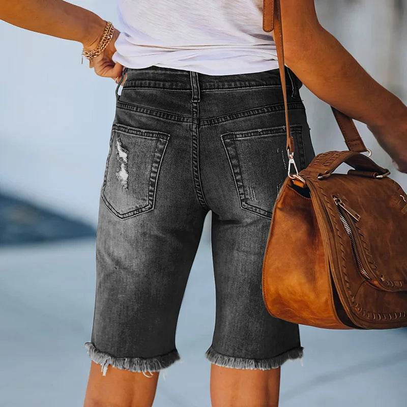 Ripped Tassel Denim Shorts - P12 Hub Europe
