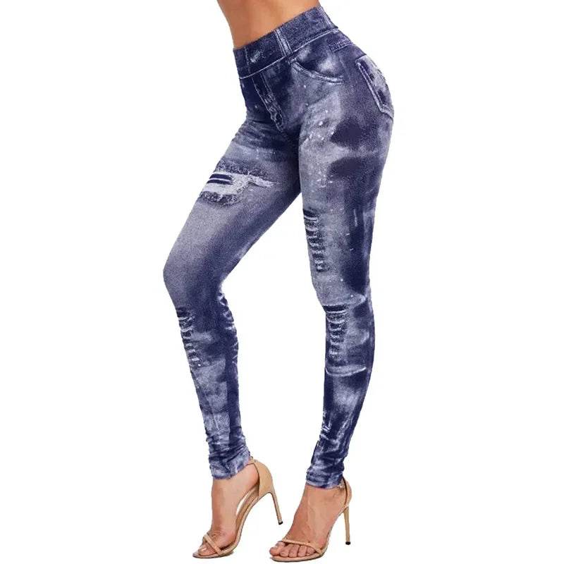 Women's Sexy Denim Look Leggings - P12 Hub Europe