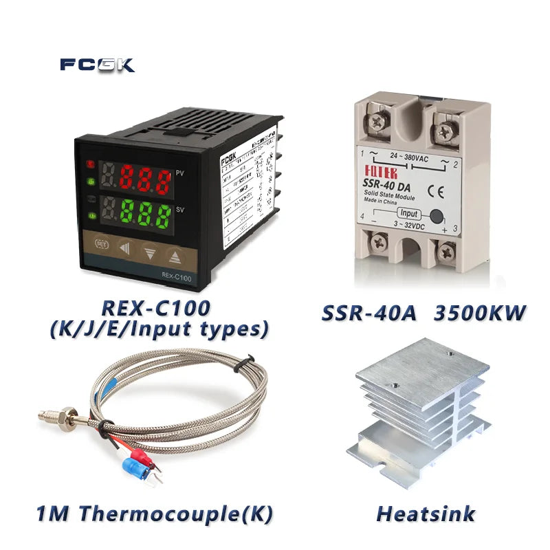 REX-C100 PID Temperature Controller 220v 400 degree Digital thermostat Output 40A SSR K Type Thermocouple