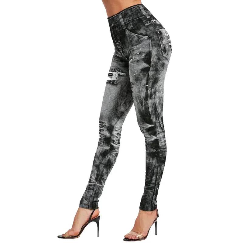 Women's Sexy Denim Look Leggings - P12 Hub Europe