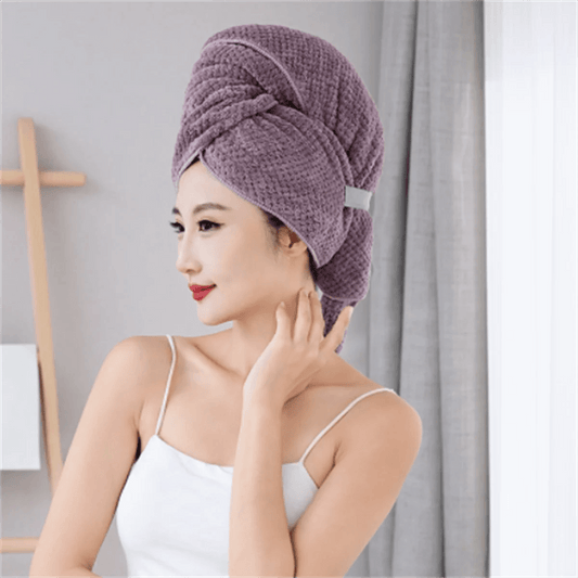 Super Absorbent Elastic Band Head Towel for Women's Hair Drying - Extra Large Microfiber Hair Towel Wrap with Headband - P12 Hub Europe