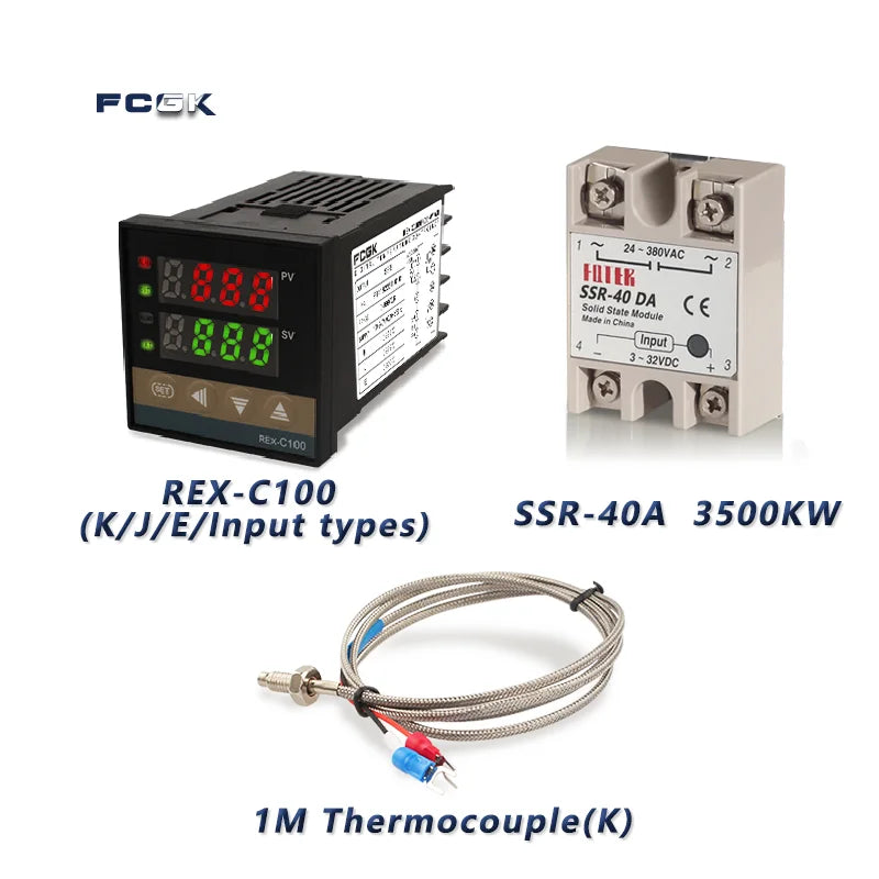 REX-C100 PID Temperature Controller 220v 400 degree Digital thermostat Output 40A SSR K Type Thermocouple