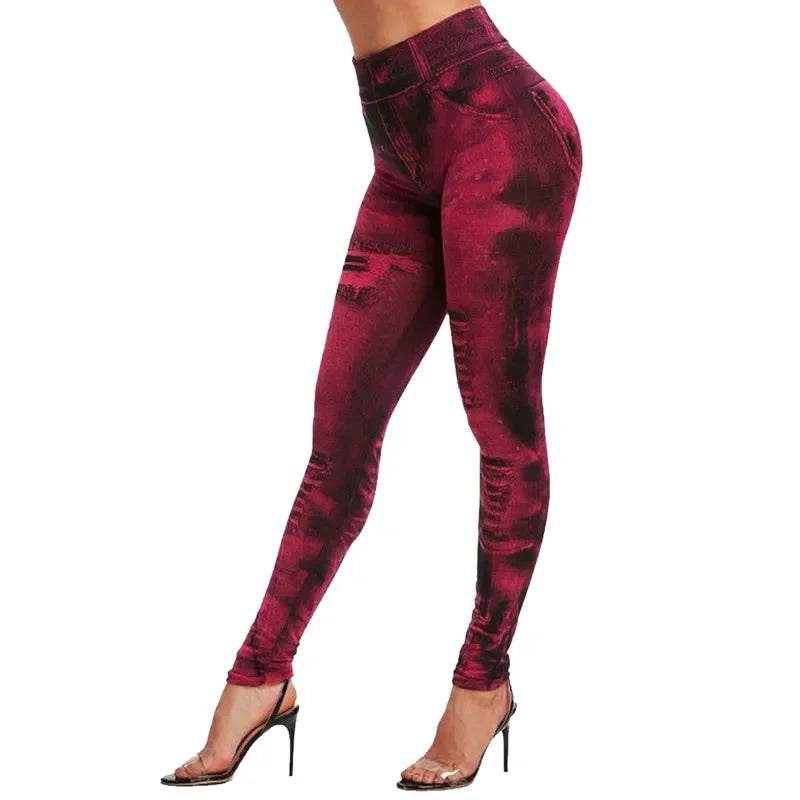 Women's Sexy Denim Look Leggings - P12 Hub Europe