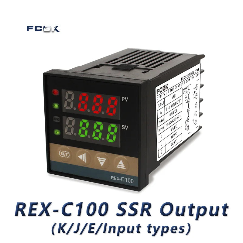 REX-C100 PID Temperature Controller 220v 400 degree Digital thermostat Output 40A SSR K Type Thermocouple