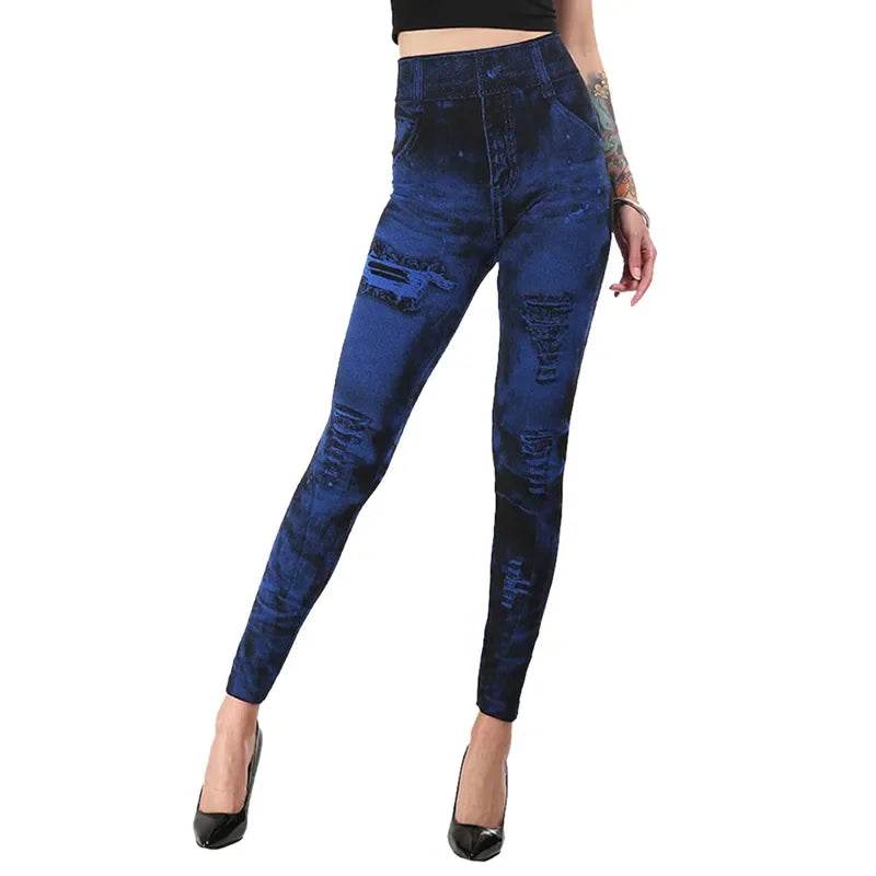 Women's Sexy Denim Look Leggings - P12 Hub Europe