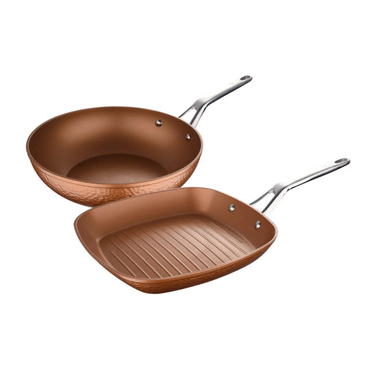 San ignacio grill and wok frying pan set 28cm - quantanium coating - complete kitchen set - P12 Hub Europe