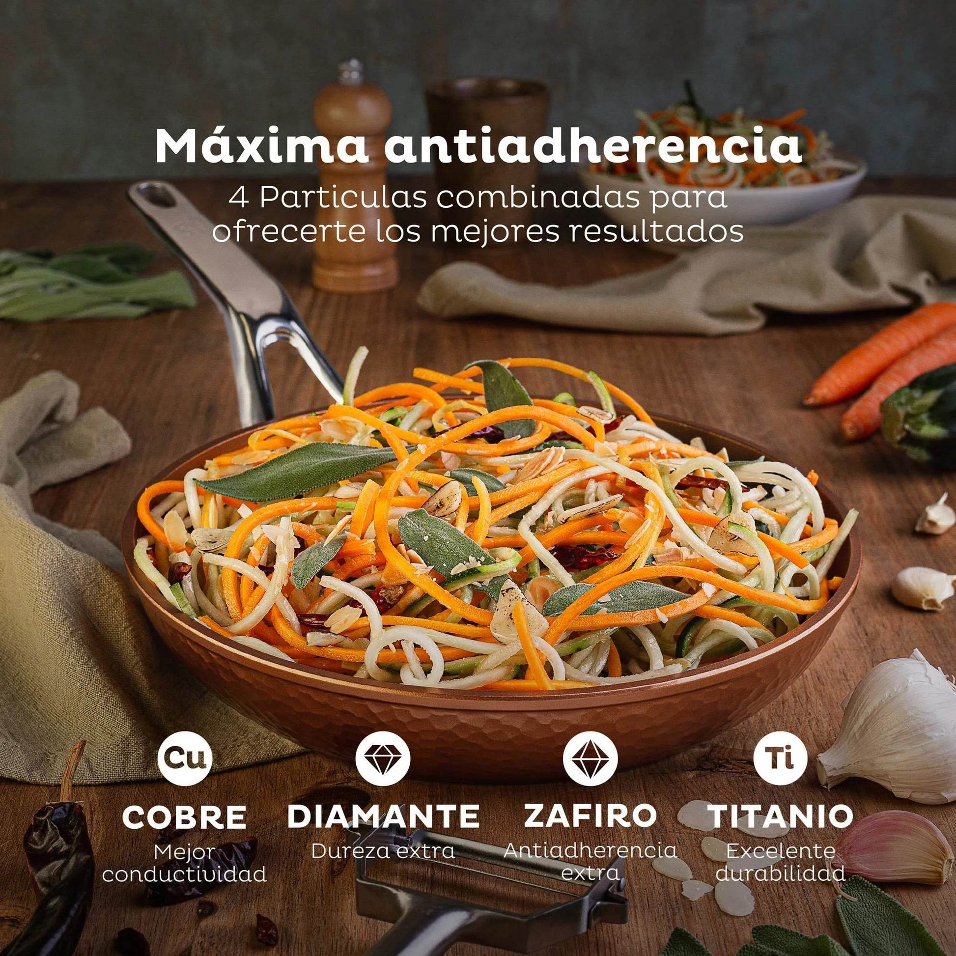 San ignacio grill and wok frying pan set 28cm - quantanium coating - complete kitchen set - P12 Hub Europe