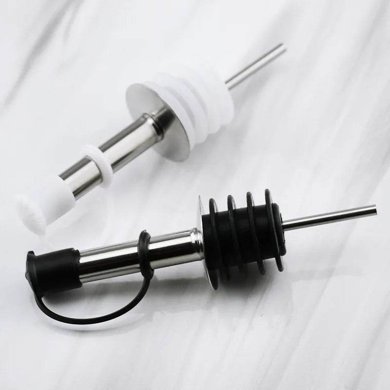 1PC Stainless Steel Oil Bottle Spout Pourer/Mouth with Stopper Flask Dry Red Wine Pot Bottle Cork Plug Olive Pourer Dispenser - P12 Hub Europe