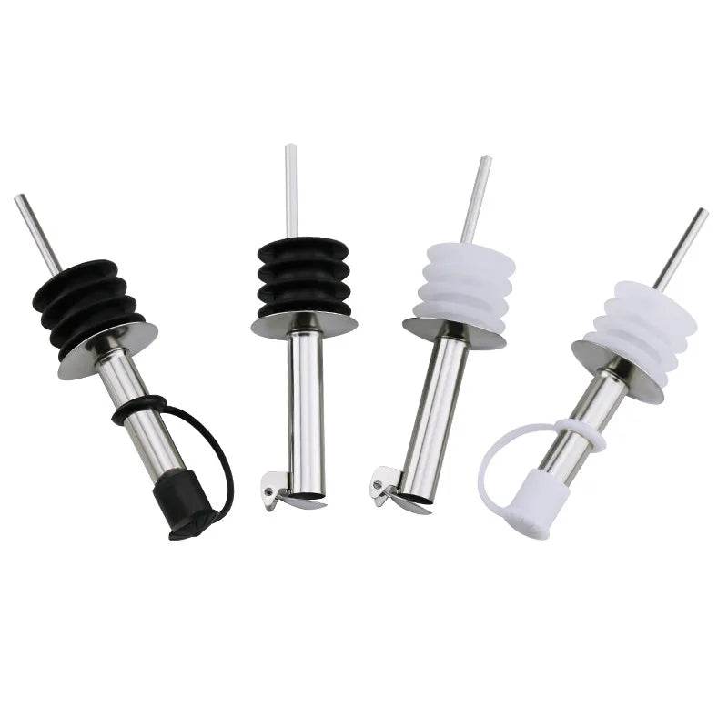 1PC Stainless Steel Oil Bottle Spout Pourer/Mouth with Stopper Flask Dry Red Wine Pot Bottle Cork Plug Olive Pourer Dispenser - P12 Hub Europe