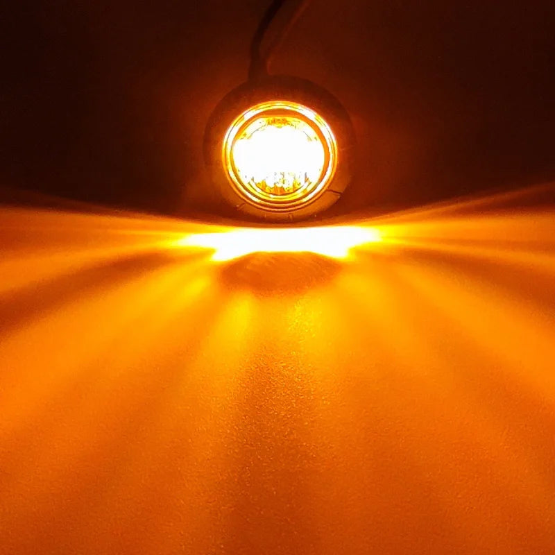 10PCS Waterproof Side Marker Indicators Light LED 12V Bullet Lamp Mini 3/4"for Truck Trailer Tail Clearance Lights