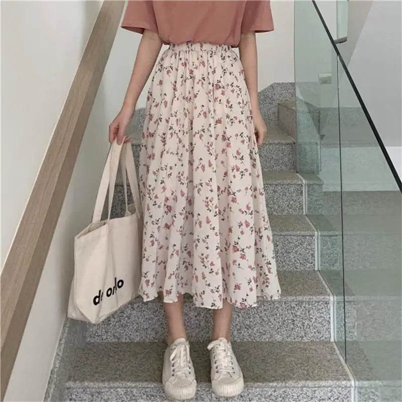 Women's Vintage Floral Midi Skirt - P12 Hub Europe