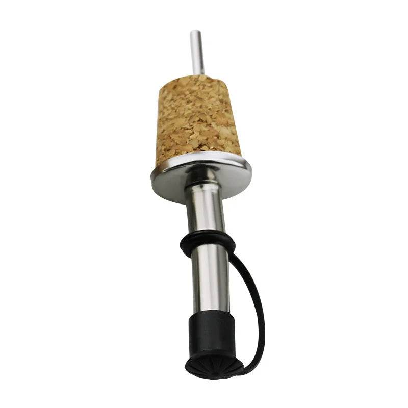 1PC Stainless Steel Oil Bottle Spout Pourer/Mouth with Stopper Flask Dry Red Wine Pot Bottle Cork Plug Olive Pourer Dispenser - P12 Hub Europe