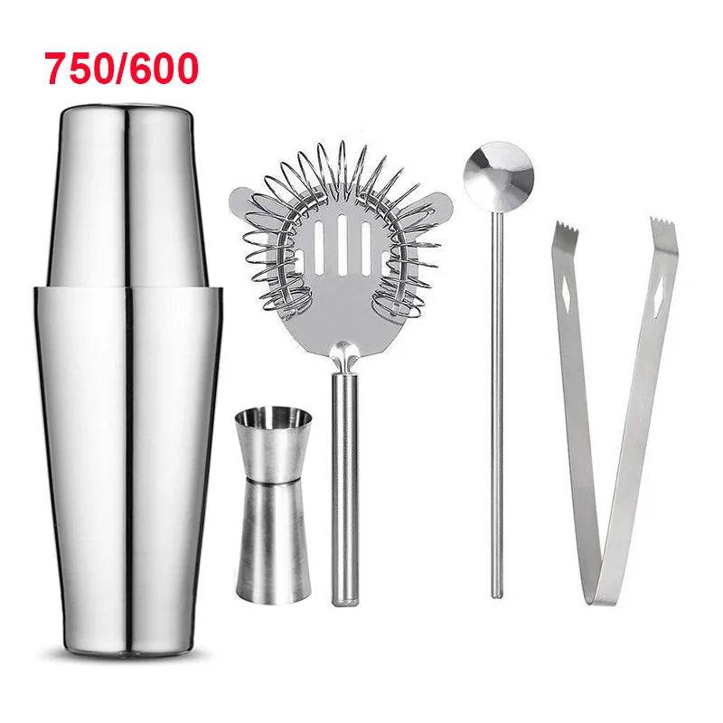1/6/9/11pcs Boston Shaker Professional Stainless Steel Bartender Wine Cup Cocktail Mixer Martini Cocktail Shaker Bar Set - P12 Hub Europe