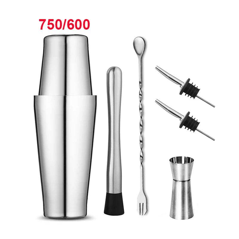 1/6/9/11pcs Boston Shaker Professional Stainless Steel Bartender Wine Cup Cocktail Mixer Martini Cocktail Shaker Bar Set - P12 Hub Europe