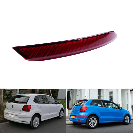For VW Polo 2014-2017 Right Side Hatchback Rear Bumper Reflector Assembly Brake Light No Bulb