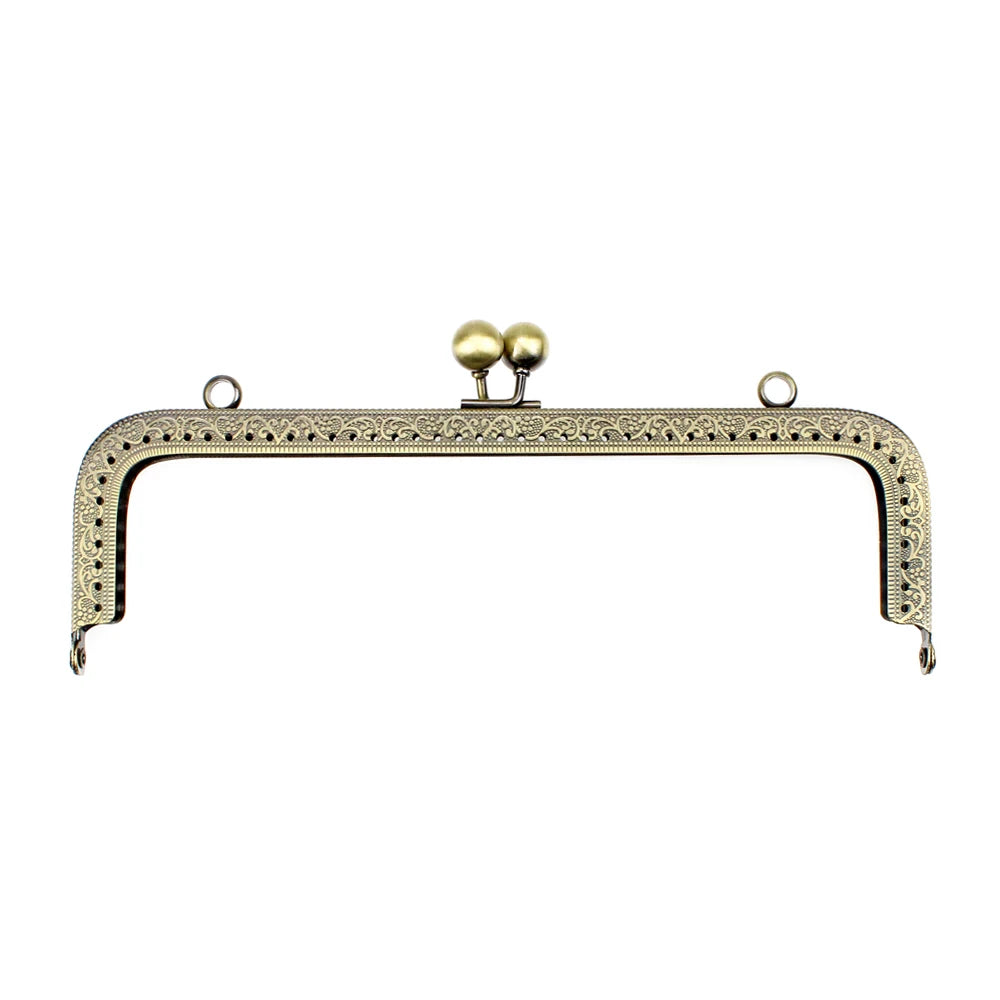 5Pcs 20CM Rectangle Embossing Beads Kiss Metal Purse Frame Clasp Sewing Lock For DIY Purse Bag Fashion Women's Clutch Bags
