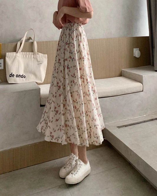 Women's Vintage Floral Midi Skirt - P12 Hub Europe