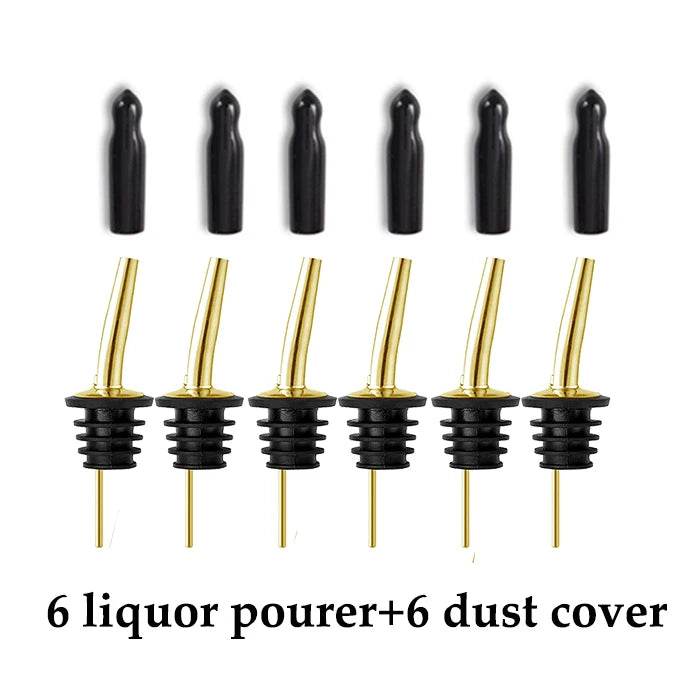 6PCS Stainless Steel Wine Pourer Stopper Bottle Pourer Spout Stopper Speed Pourer Bar Wine Accessories Set of 6 - P12 Hub Europe