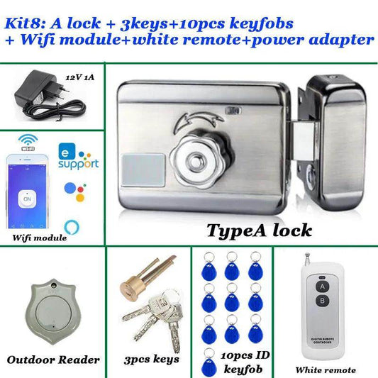 WiFi Electric Door Lock 12V RFID, Remote, Auto-Lock, Gate Opener - P12 Hub Europe