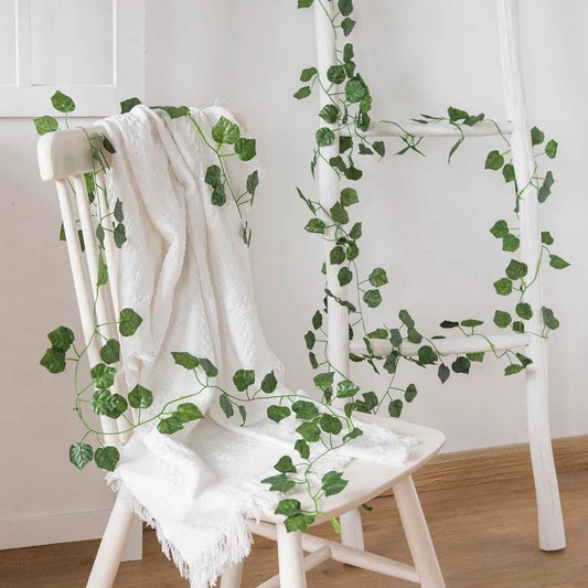 210Cm Artificial Hanging Christmas Garland Plants Vine Leaves Green Silk Outdoor Home Wedding Party Bathroom Garden Decoration - P12 Hub Europe
