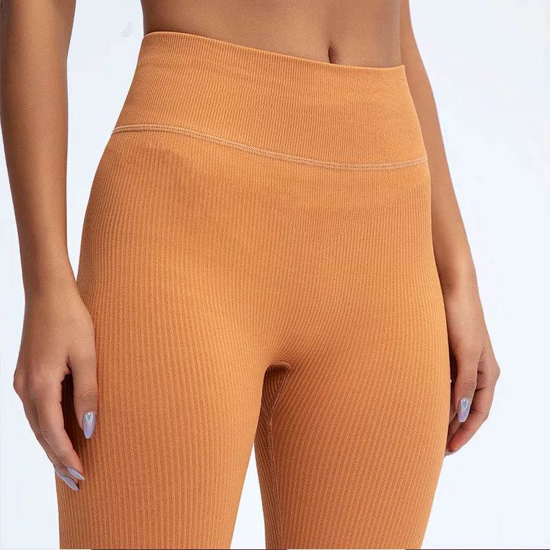 Women's Seamless Ribbed Yoga Leggings - P12 Hub Europe