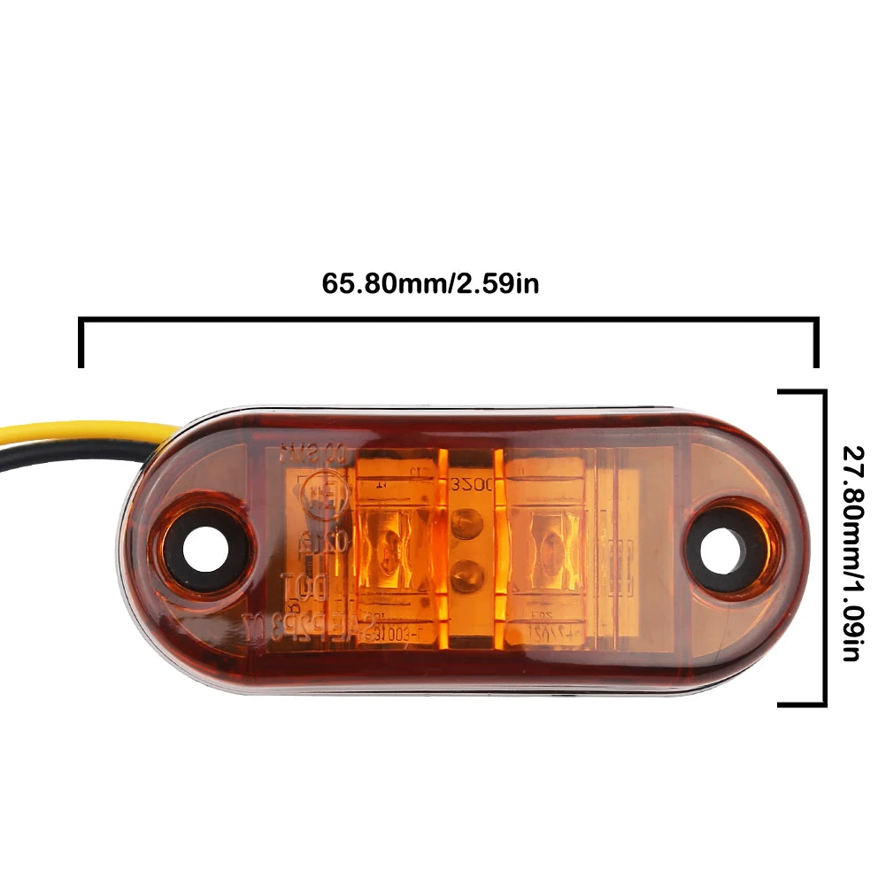 LED Trailer Truck Width Lamp Clearance Side Marker Light 12V 24V Submersible Clearance Lamp Turck Side Light Car Styling