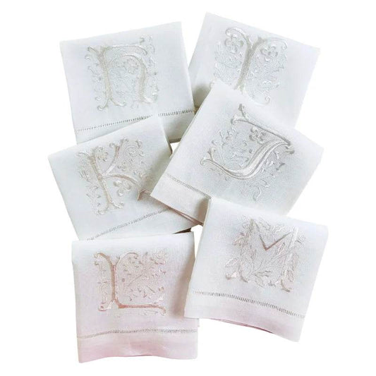 Letters Embroidery Table Napkin White Wedding Party Holiday Decorative Towel Rectangular Hand Towels - P12 Hub Europe