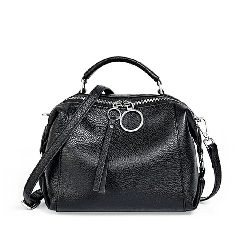 Zency Women's Handbag Genuine Leather Cowhide Cross Body Bags Ladies Shoulder Top Handle Satchel Trendy 2025 Boston Bags Shopper