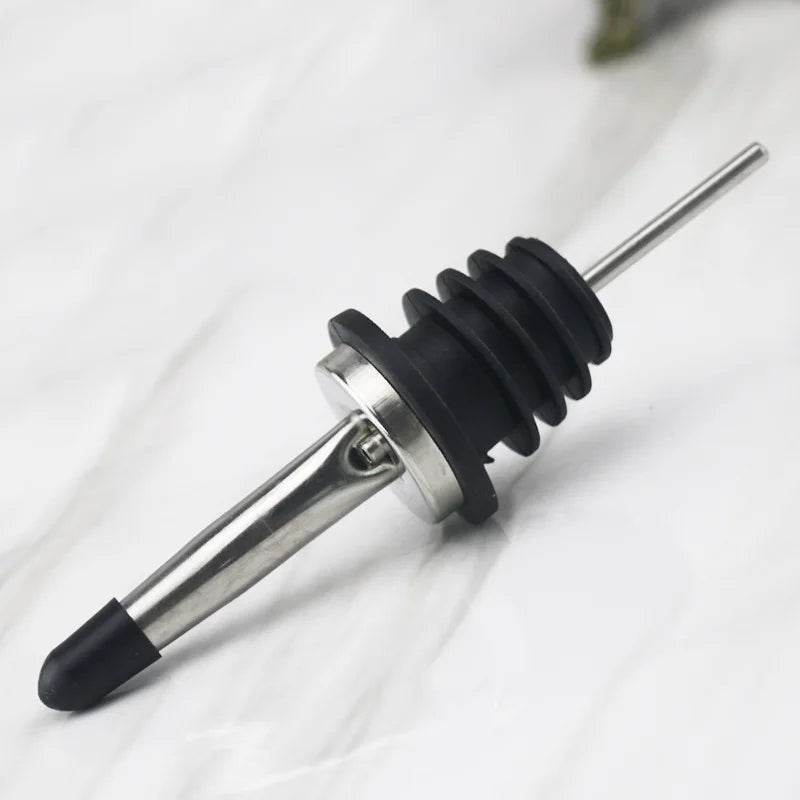 1PC Stainless Steel Oil Bottle Spout Pourer/Mouth with Stopper Flask Dry Red Wine Pot Bottle Cork Plug Olive Pourer Dispenser - P12 Hub Europe