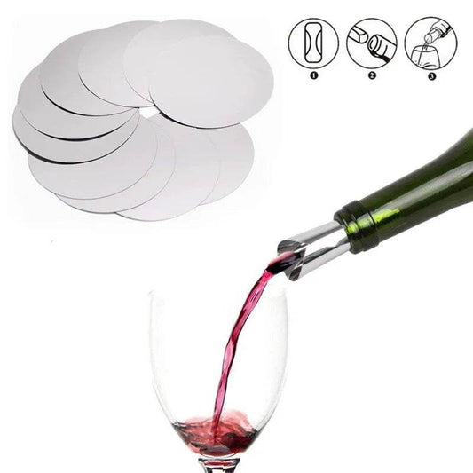 10/20pcs/ Set Silver Aluminum Foil Wine Pourer Disc Foldable Flexible Reusable Mini Drip Stop Pour Spouts Disk - P12 Hub Europe