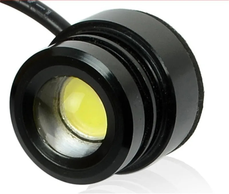 2Pcs White 12V 6000K Car Led Eagle Eye 23mm Daytime Running Lights Waterproof Fog Lamp Backup Reversing Parking Signal Styling