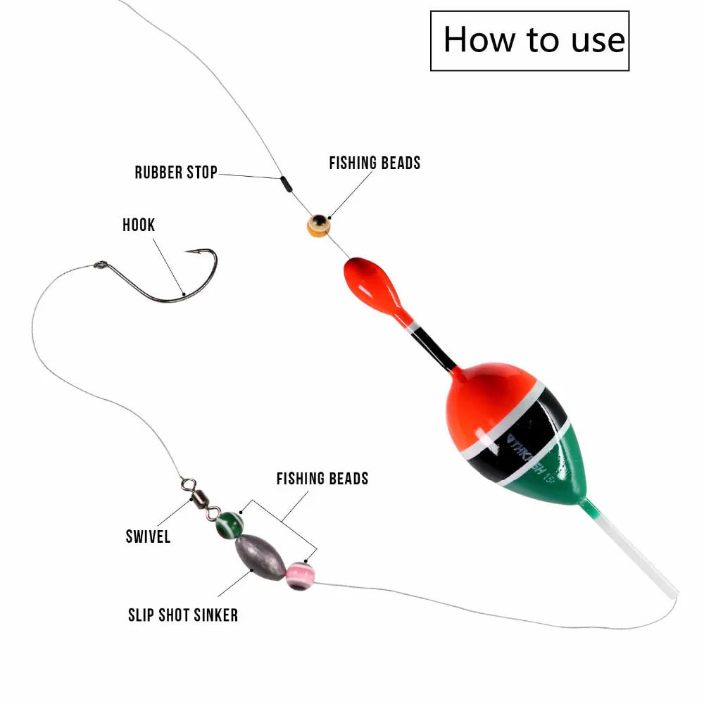 THKFISH 5pcs Fishing Floats Slip Bobber Rigs Balsa Wood Sea Fishing Float 5g 15g Buoyancy Fishing Buoys For Catfish Fishing