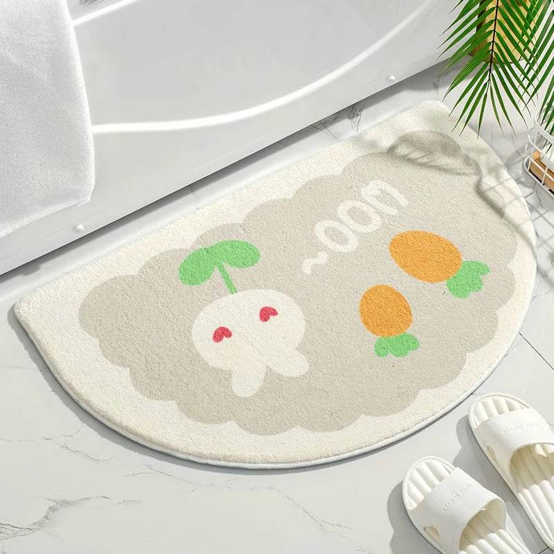 Soft Floor Mats Small Fresh Text Flowers Rugs Home Entrance Carpet Bedroom Toilet Bathroom Door Absorbent Non-Slip Foot Pad - P12 Hub Europe