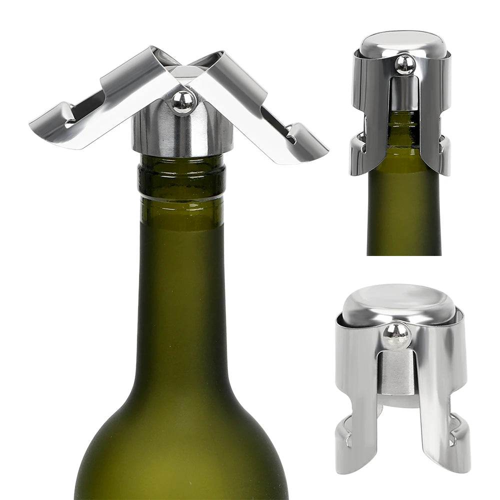 Wine Bottle Stopper Wine Beer Bottle Cork Plug Stainless Steel Champagne Sparkling stopper Bar Tools 1PC Sealing Bottle Cap - P12 Hub Europe