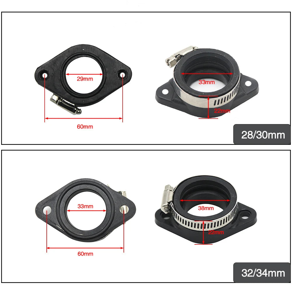 ZSDTRP Motorcycle Carburetor Adapter Inlet Intake Pipe Rubber Fit for KEIHIN MIKUNI KOSO PE PWK21-34 Motocross Air Intake