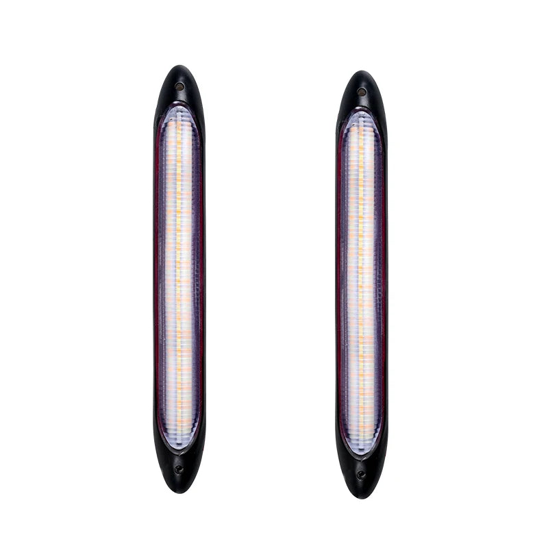 2Pcs Led Car DRL Daytime Running Lights Waterproof Universal DC 12V Auto Headlight Sequential Turn Signal Yellow Flow Day Light
