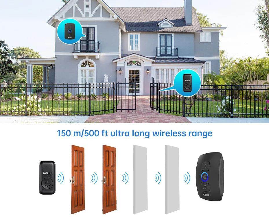 Doorbell Wireless | 60 Tunes, 500ft, IP55/IP66, LED Flash - P12 Hub Europe