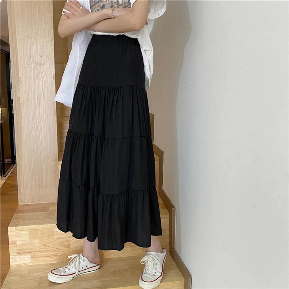 Women's Patchwork Chiffon Long Skirt - P12 Hub Europe