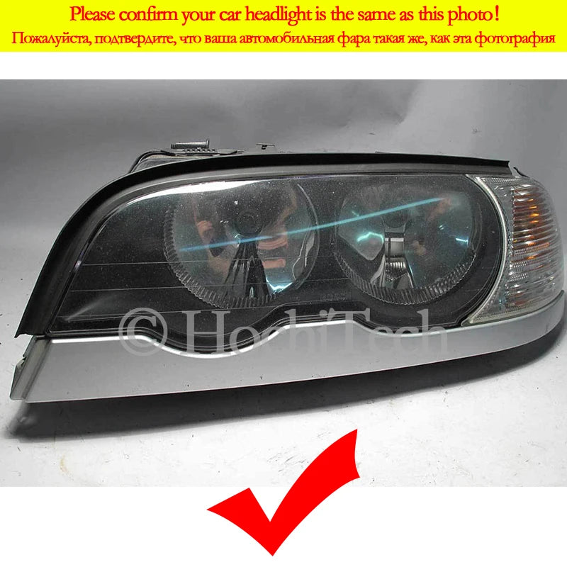 131mm+146mm SMD Cotton LED Angel Eye Ring Kit For For BMW 3 Series E46 Sedan 2001-2005 Gen Headlight Without Projector