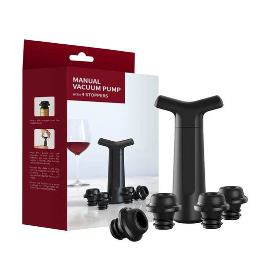 Wine Saver Vacuum Pump Manual Wine Stoppers with 4 Reusable Wine Bottle Stoppers Sealer Keeps Wine Fresh up to 7 Days - P12 Hub Europe