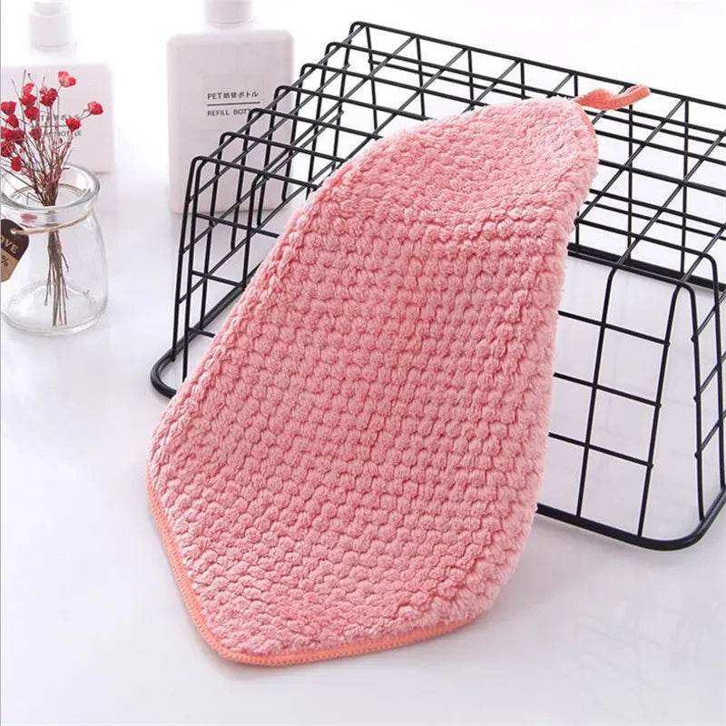 Pineapplet Coral Fleece Kitchen Towel Strong Absorption Pineapple Coral Velvet Washing Room Handkerchief Hand Towel 25x25cm - P12 Hub Europe