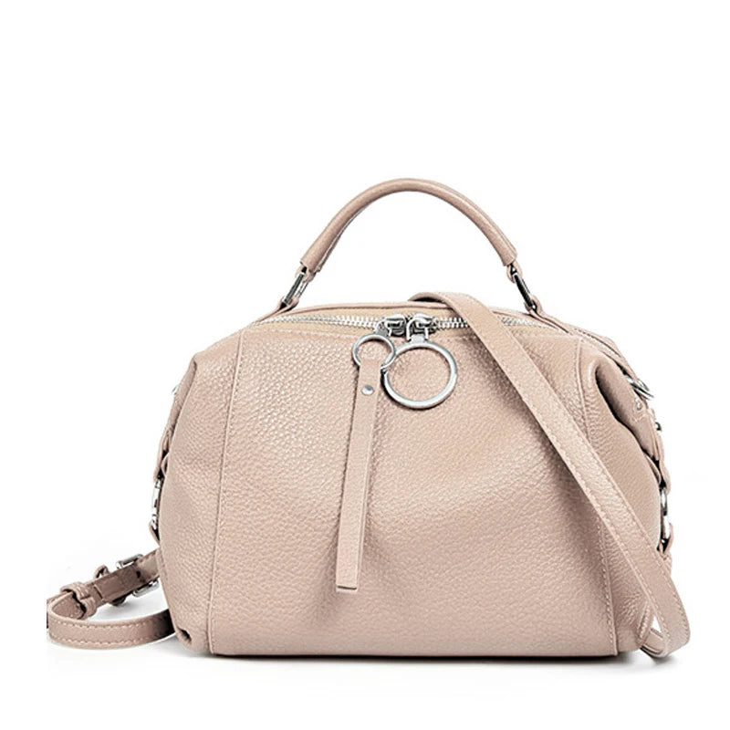 Zency Women's Handbag Genuine Leather Cowhide Cross Body Bags Ladies Shoulder Top Handle Satchel Trendy 2025 Boston Bags Shopper