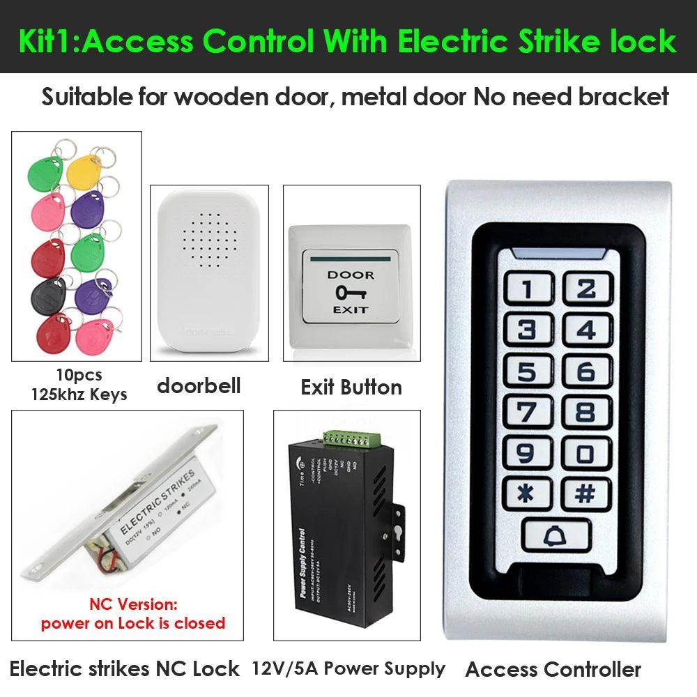 Access Control KitRFID Metal 125KHz, Magnetic/Strike Lock, 1000 Users - P12 Hub Europe